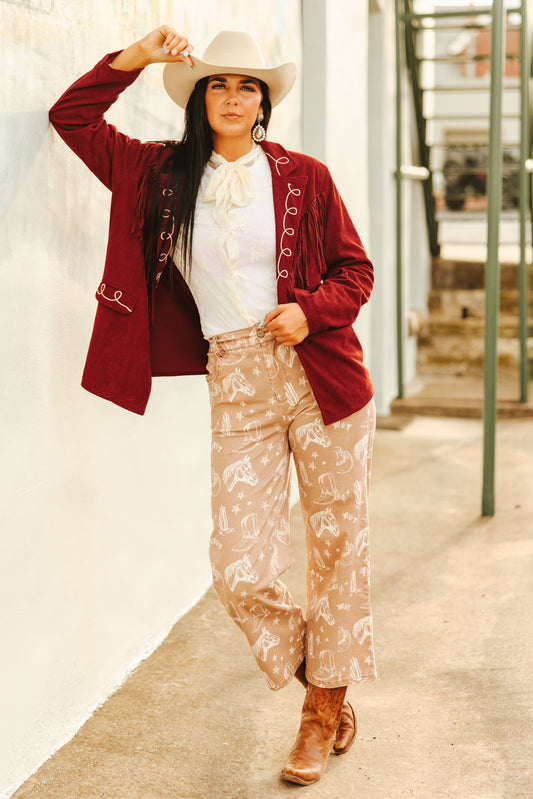 TH8001 S159 TAN WESTERN THINGS JEANS (1 PIECE)