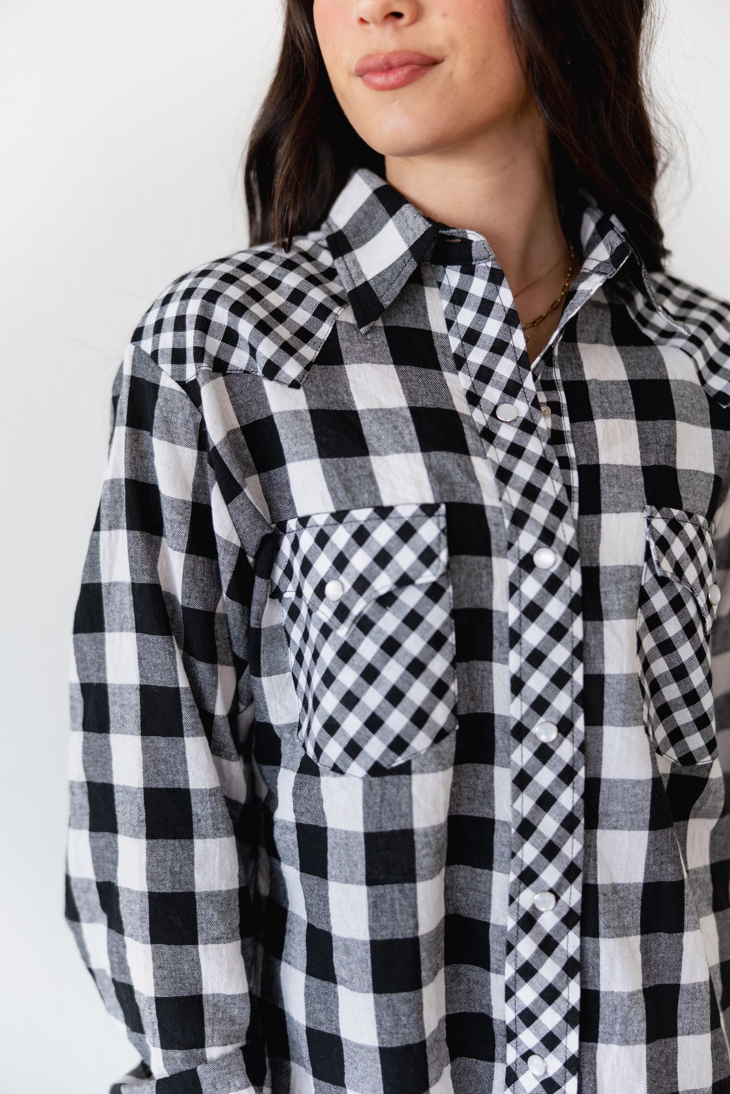 TH21 BLACK MIXED GINGHAM TOP (7 Pieces)