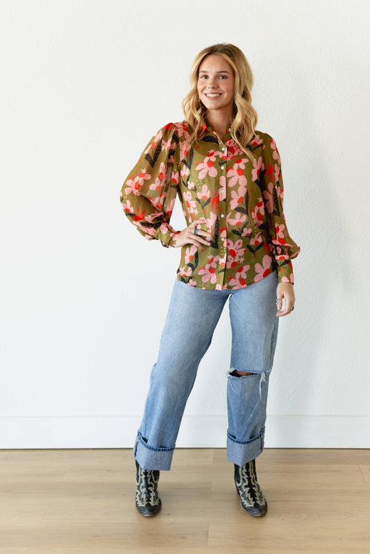 TH11 DOT FLOWER BLOUSE (7 Pieces)