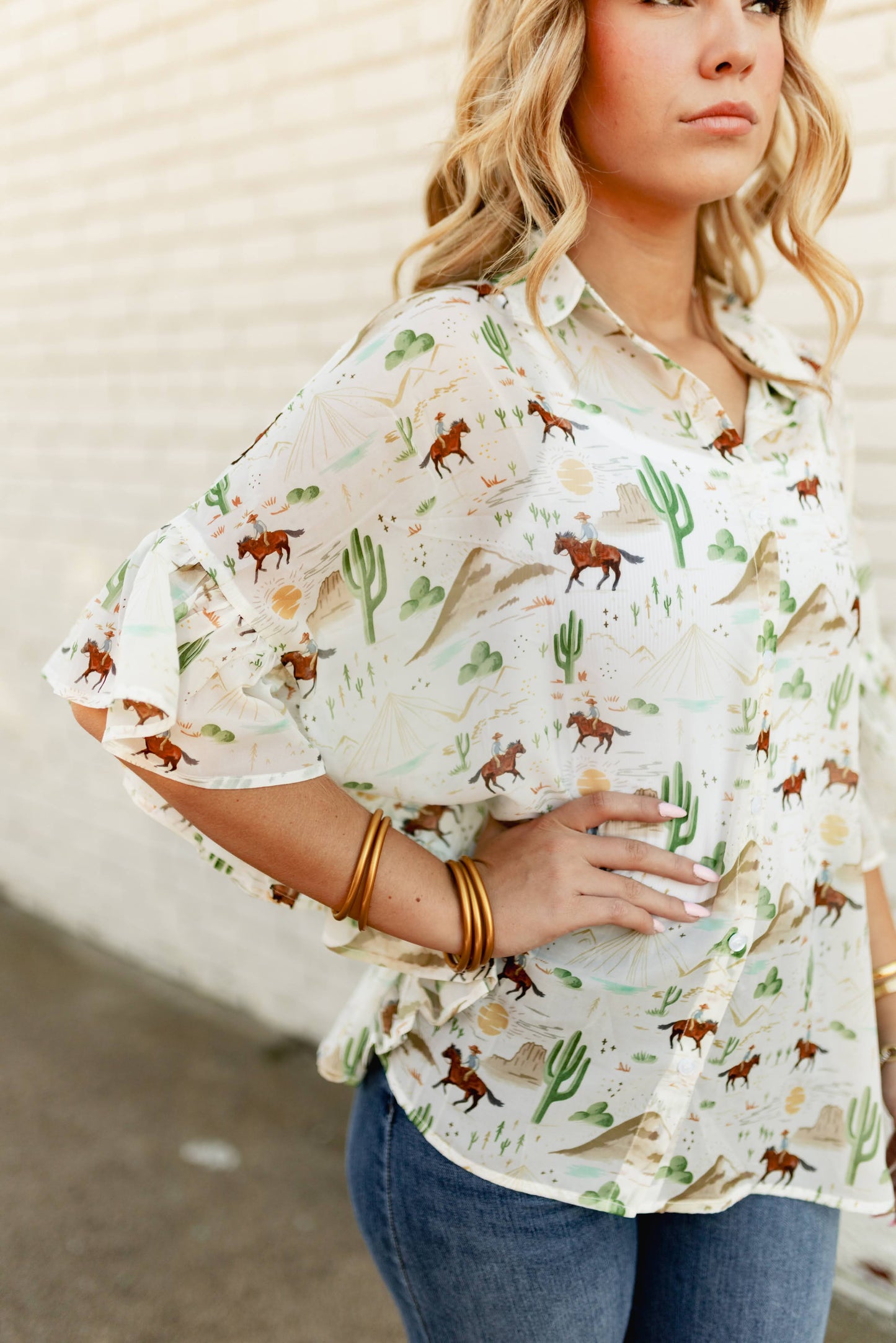 TH2773 CACTUS COWBOY TOP (6 Piece)