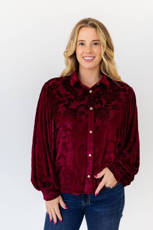 TH23 S220 WINE VELVET TOP (1 Piece)