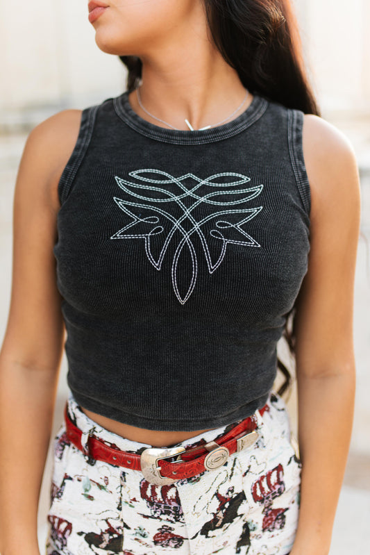 TH2001 S104 BOOT STITCH TANK BLACK (1 Piece)