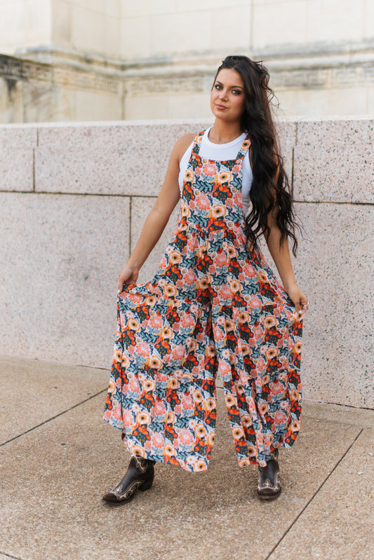 TH86 Overall RUFFLE ROMPER VINTAGE POPPIE (7 Piece)