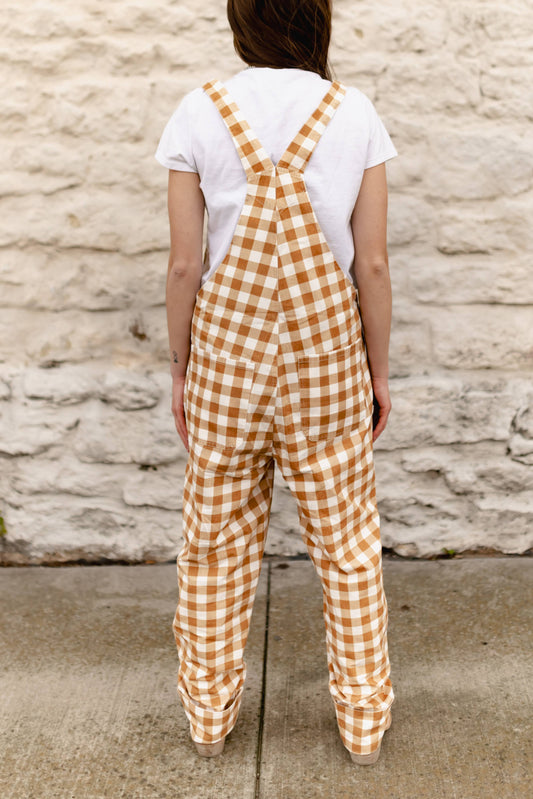 TH4200 BROWN GINGHAM OVERALLS (7 Piece)