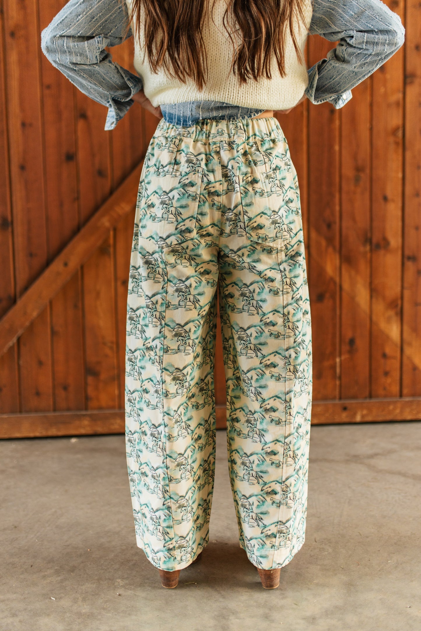 TH60 TURQ COWBOY SKETCH OVERSIZED JEAN (7 PIECE)