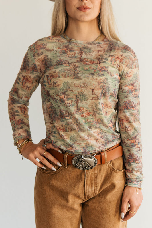 TH1221 S228 VINTAGE HORSE MESH TOP( 1 Piece)