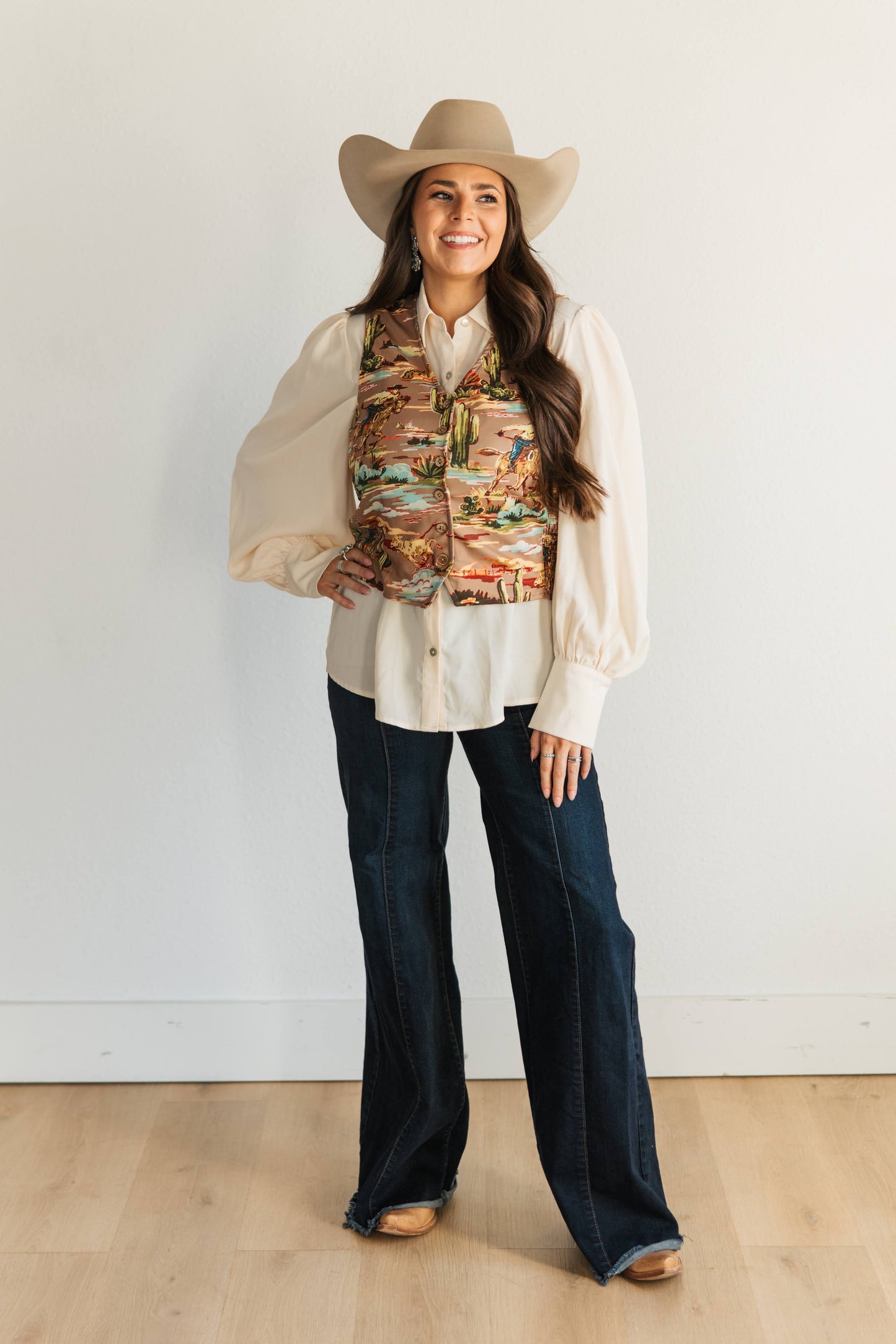 TH160 S227 TAUPE COWBOY VEST (1 Piece)