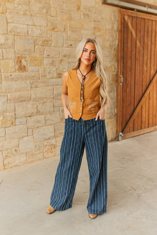 TH160 TAN CORD PEARL SNAP VEST(7 Pieces)