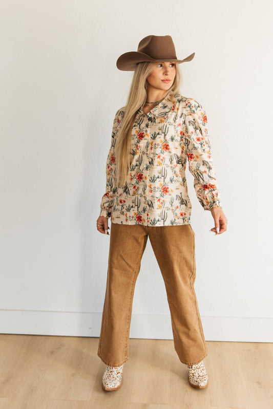 TH2782 S234 ROSE COWBOY BLOUSE (1 Piece)