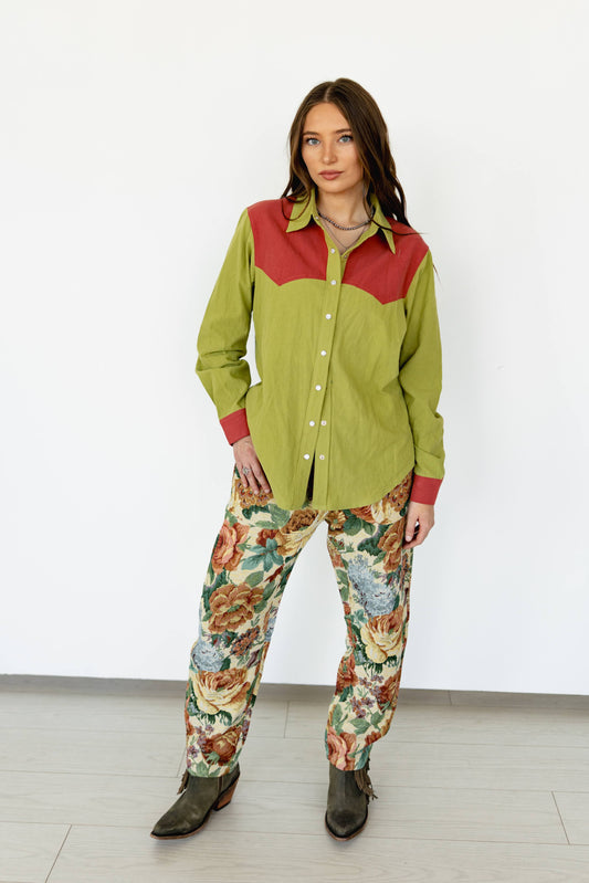 TH2106 FLORAL WEAVE BARREL PANT(7 Piece)