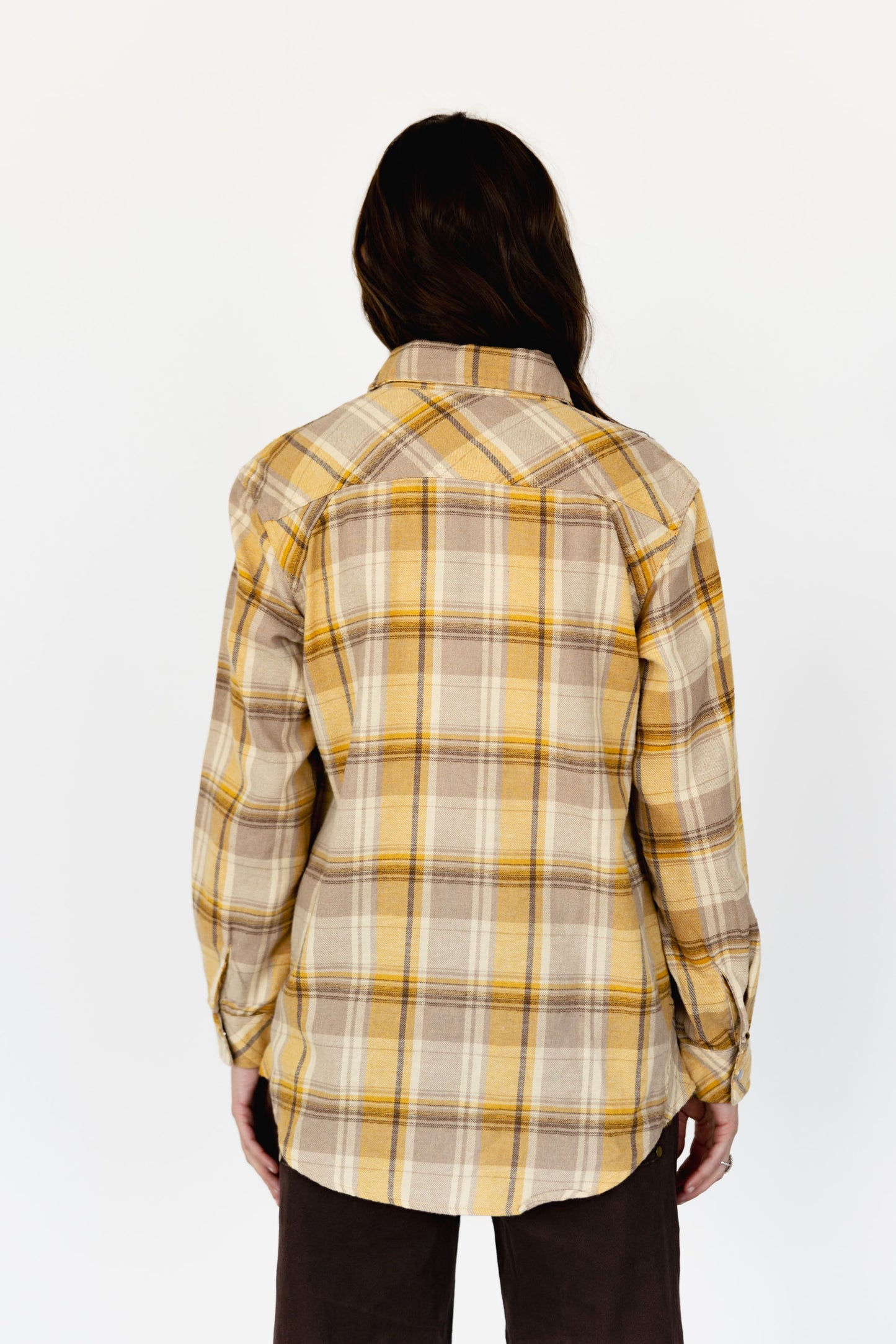 TH5502 MUSTARD PLAID PEARL SNAP TOP ( 1 PIECE)