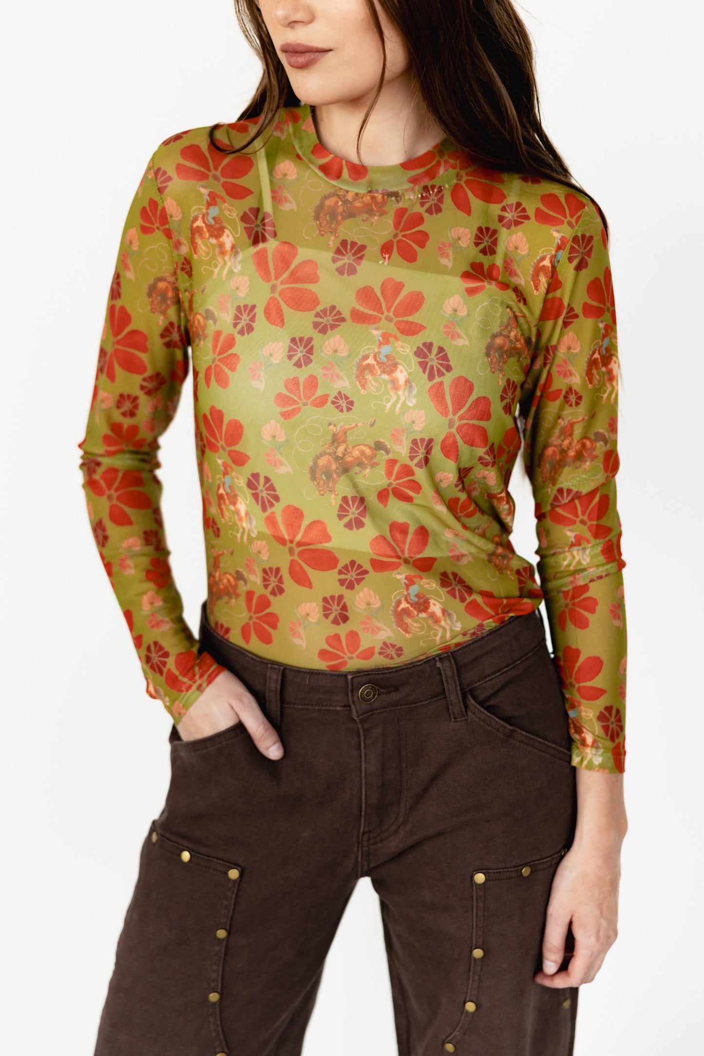 TH1221 OLIVE COWBOY MESH TOP (7 Piece)