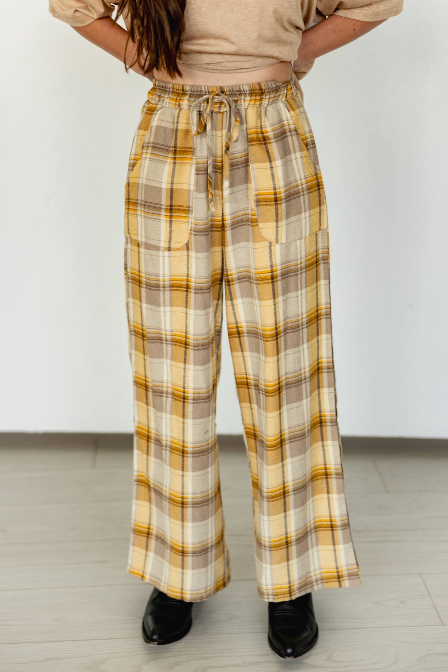 TH2109 - MUSTARD PLAID PANT(7 Piece)