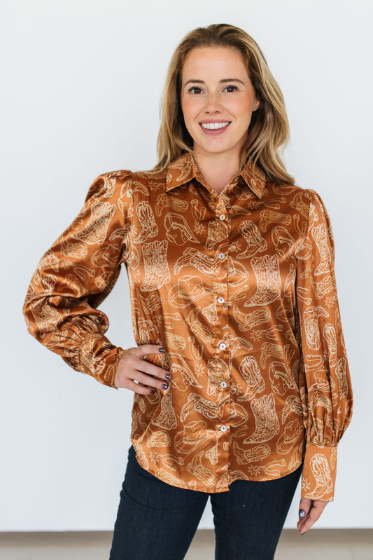 TH11 SATIN BROWN WESTERN THINGS (1 Piece)