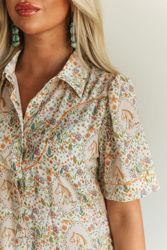 TH2409 FLORAL HORSE DRESS (7 Piece)