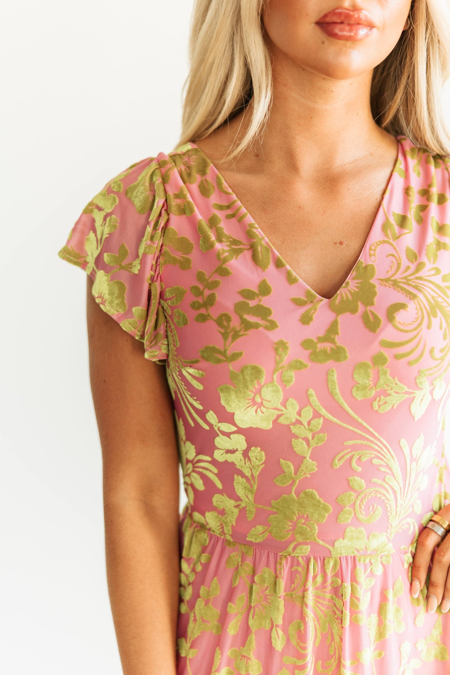 TH240 S187 PINK GREEN DRESS (1 Piece)