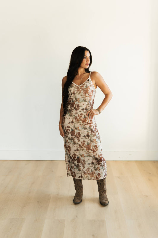 TH1300 COWBOY MESH SLIP DRESS(7 Pieces)