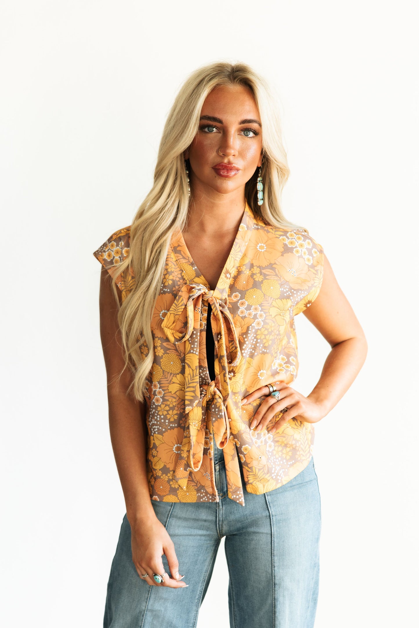 TH2887 VINTAGE FLORAL TIE VEST(7 Piece)