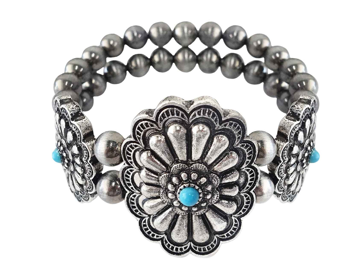 1142 R2-158 LAYERED NAVAJO PEARL CONCHO BR