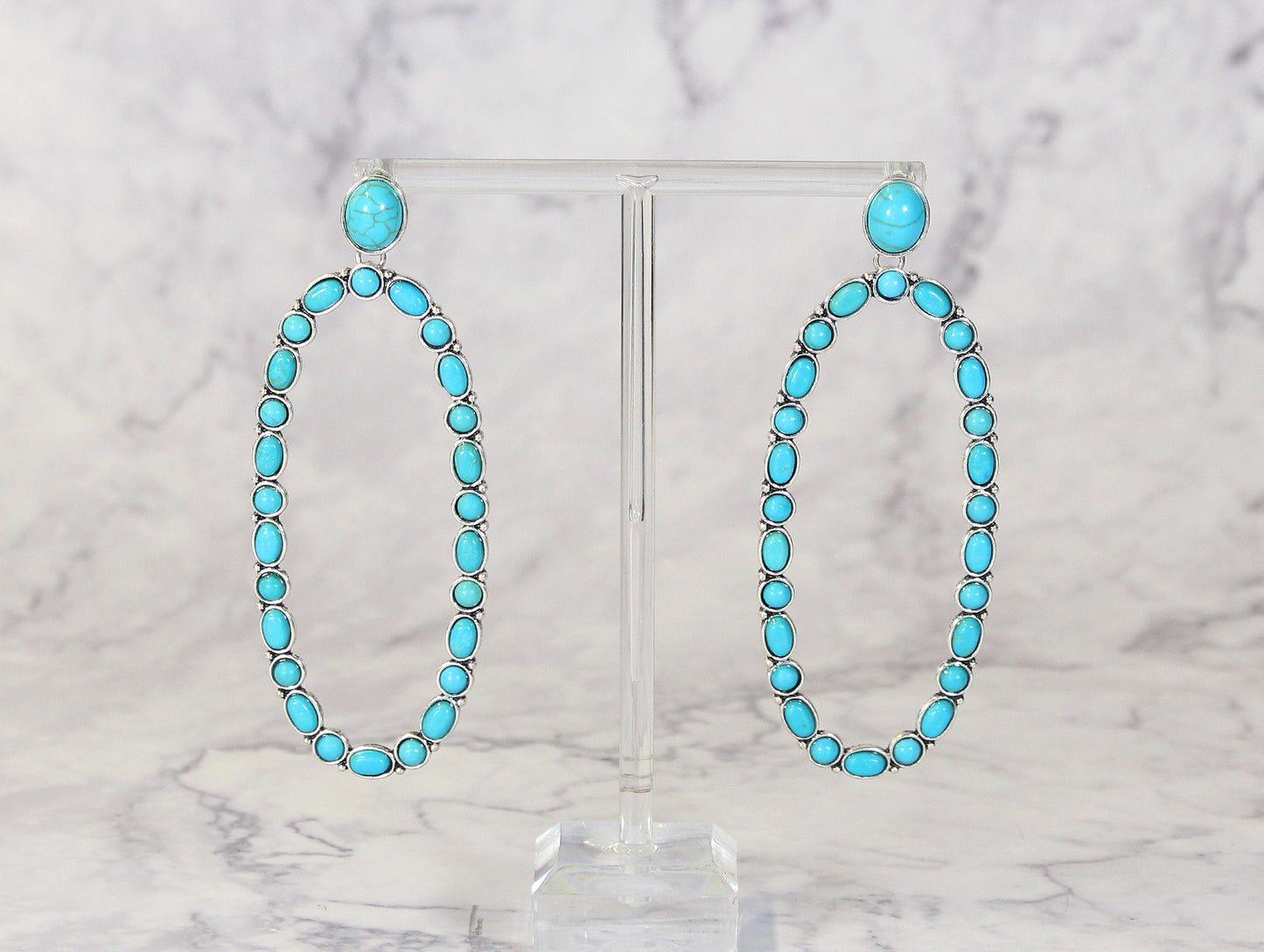 1639 R3-7 TURQ OVAL EARRING