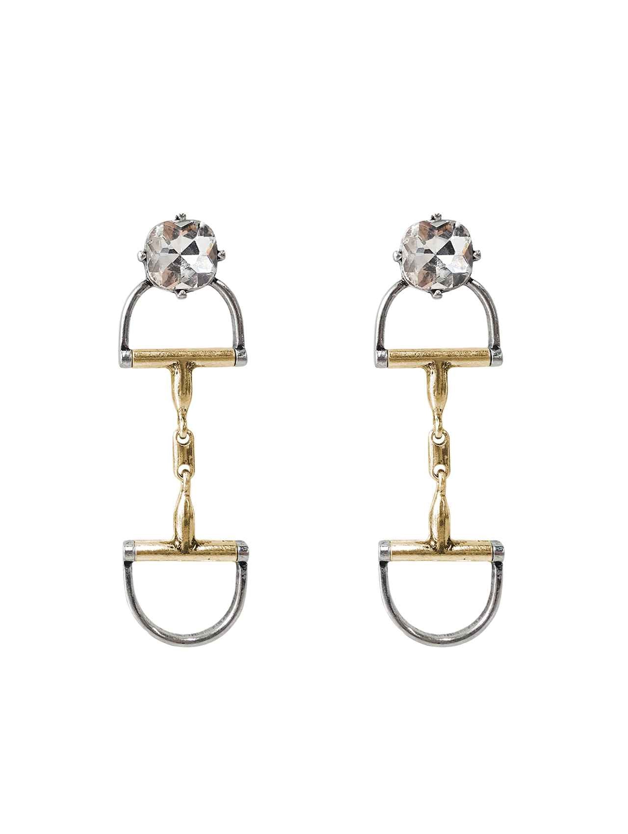 3437 T18 MIXED WESTERN SNAFFLE BIT RHINESTONE ER