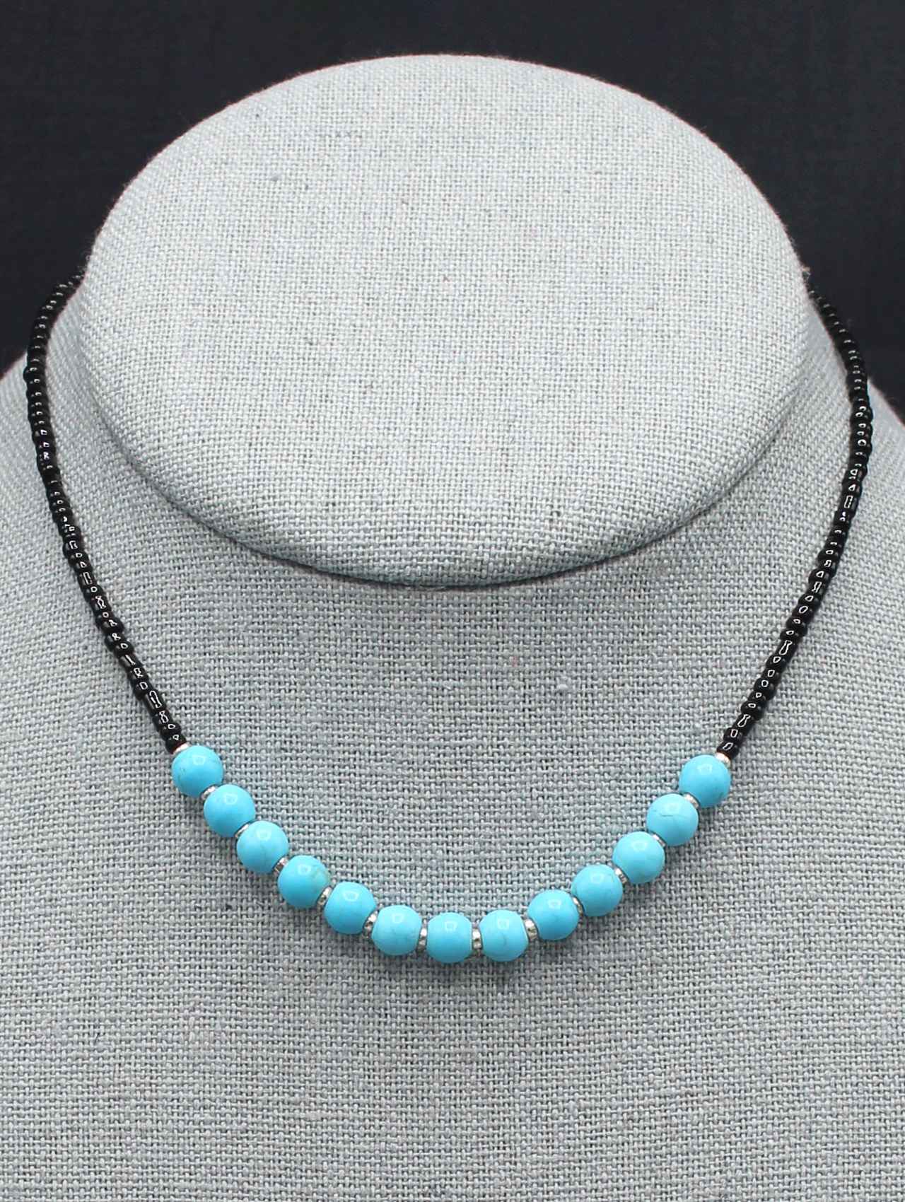 0208 R3-10 SEED BEAD WITH TQS STONE BEADS 13”