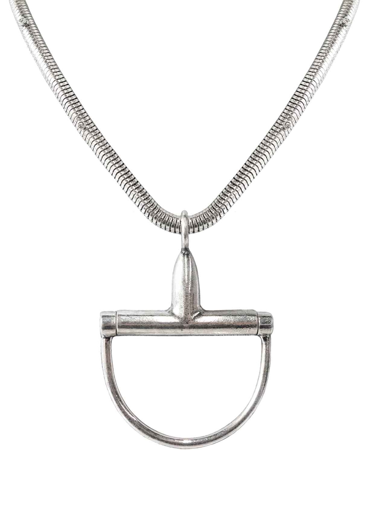 1886 SILVER SNAFFLE BIT SNAKE CHAIN 18" NK