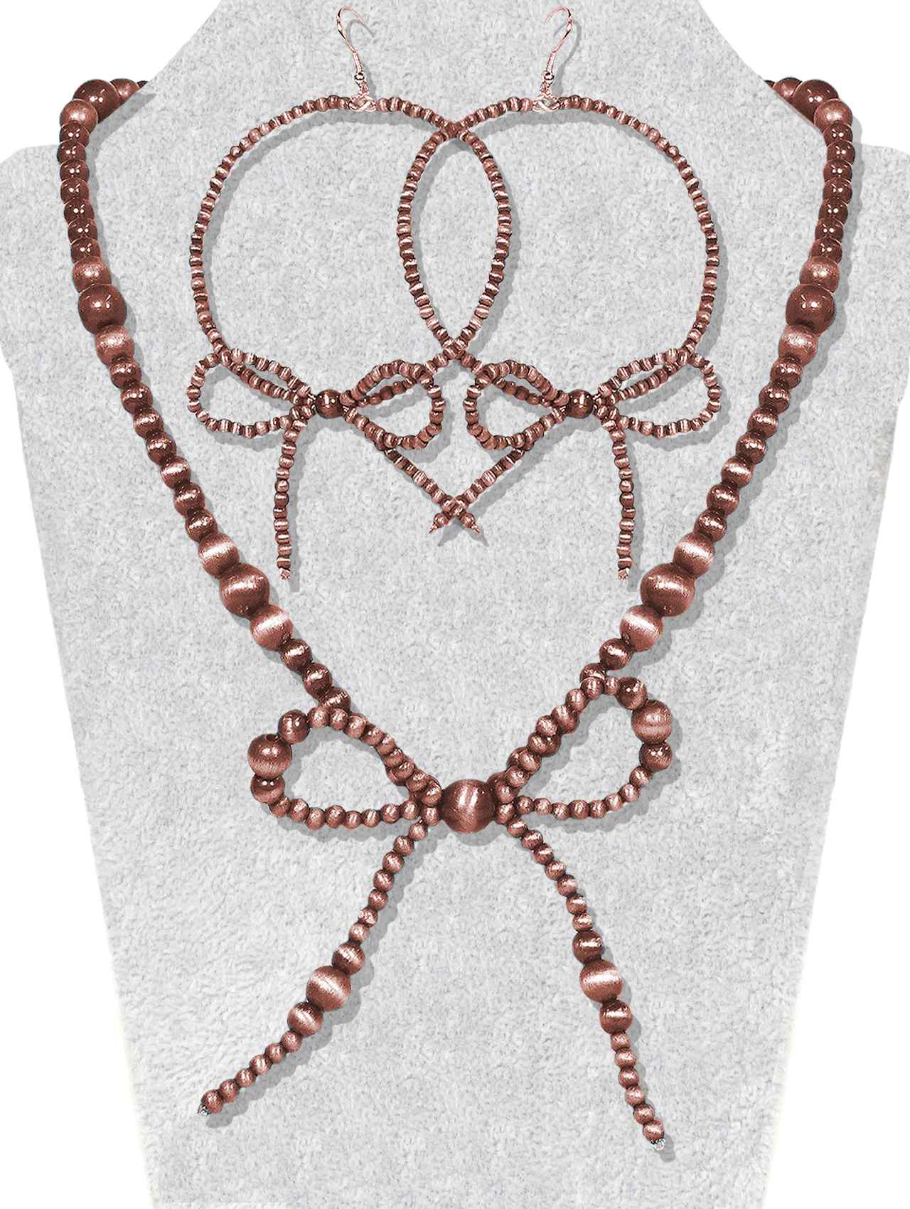 0138 HH160 Copper Ribbon Navajo Pearl 18" Set