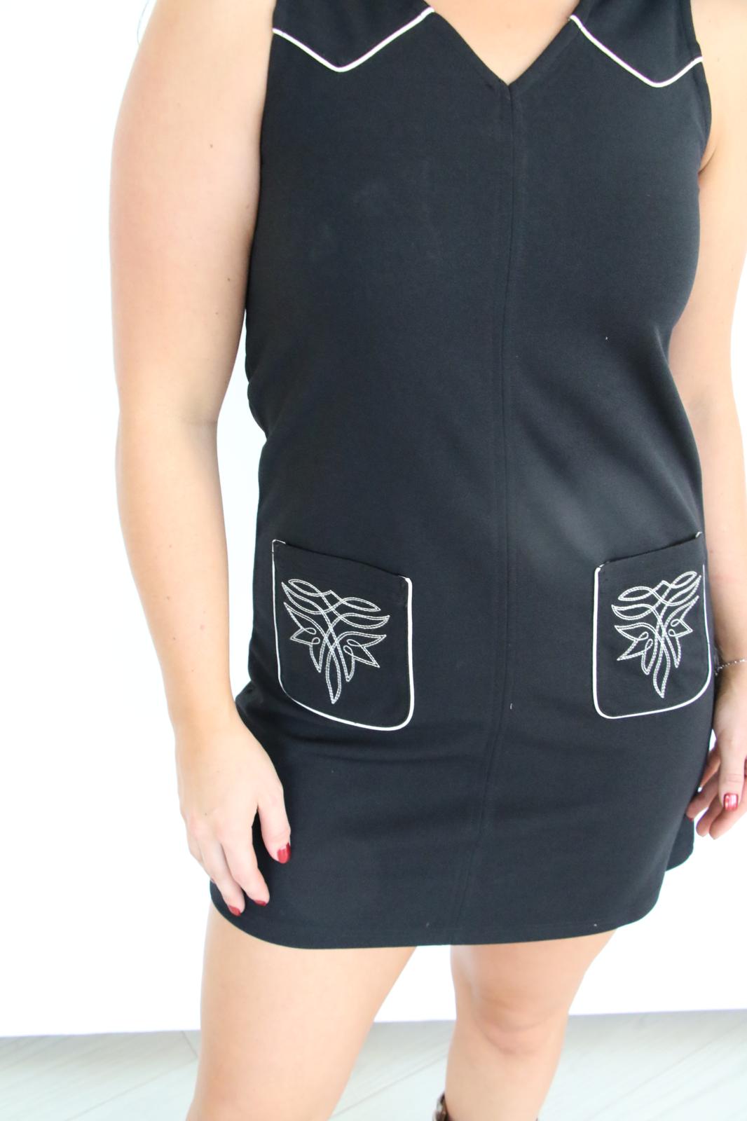 TH1407A- HEMP Black Shift Dress (7 Piece)