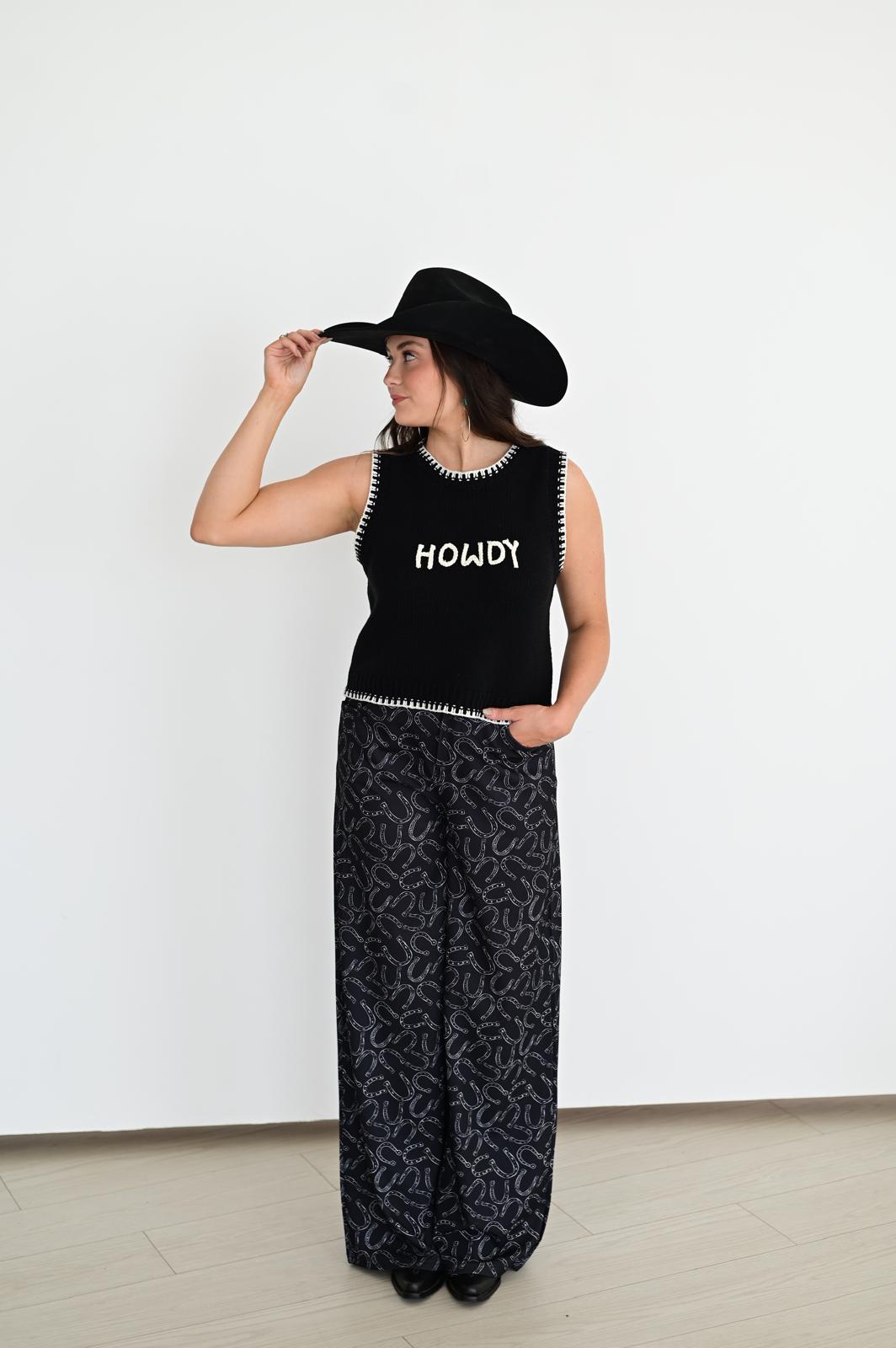 TH221 S185 BLACK HORSE SHOE TROUSER PANT (1 PIECE)