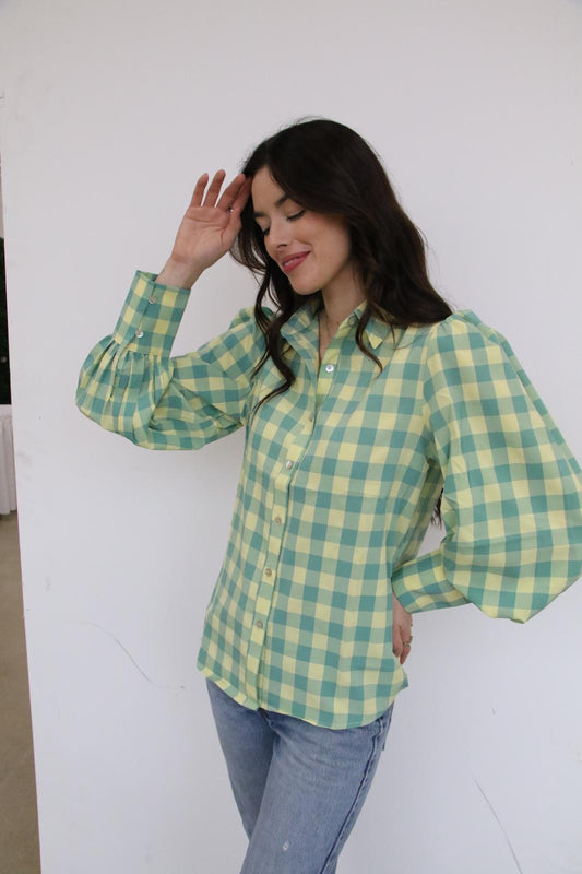 TH11 S107 LIME YELLOW GINGHAM (1 Piece)