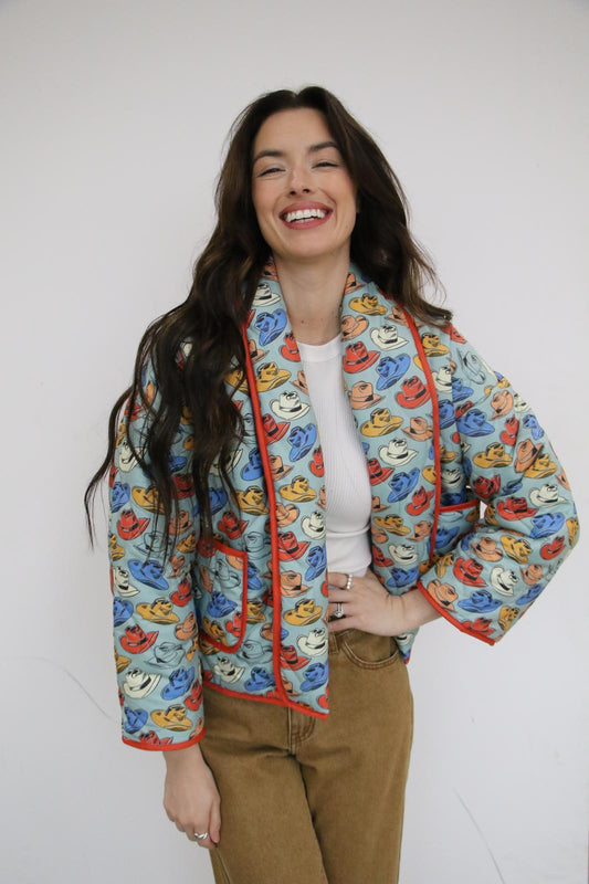 SINGLE SALE S50 TH1070 COWBOY BOOT BLUE QUITTED JACKET (1 Piece)