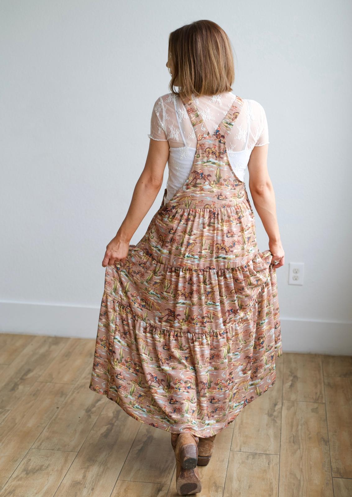 TH85 Overall RUFFLE DRESS TAUPE COWBOY (7 Piece)