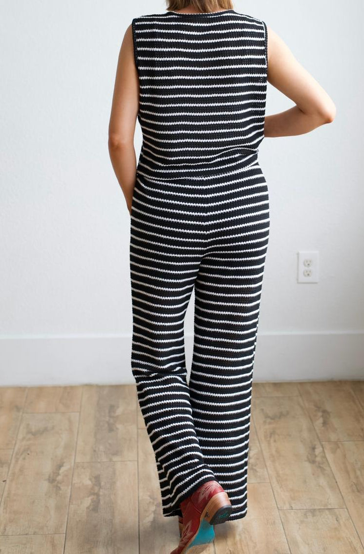 TH822 S221 BLACK STRIPE TIE SET (1 Piece)
