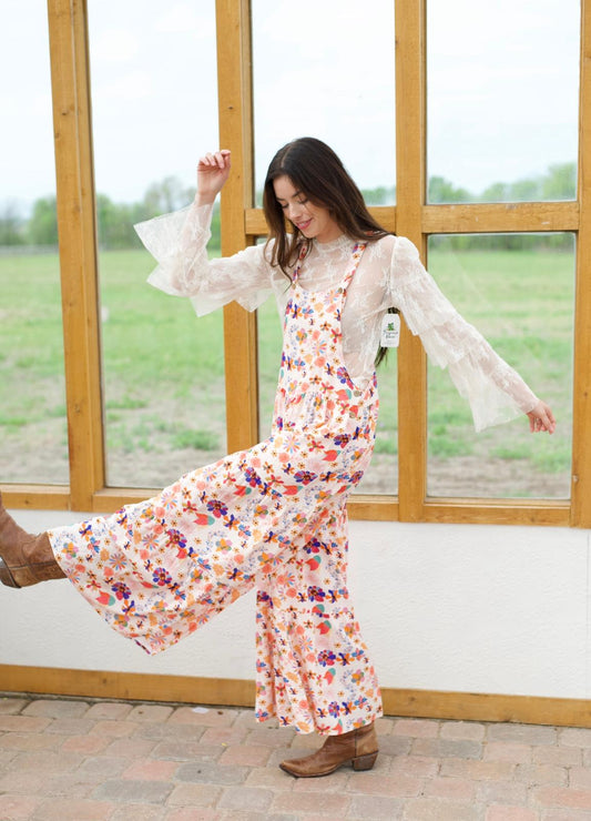 TH70 S159 IVORY LACE RUFFLE SLEEVE LACE TOP (1 Piece)
