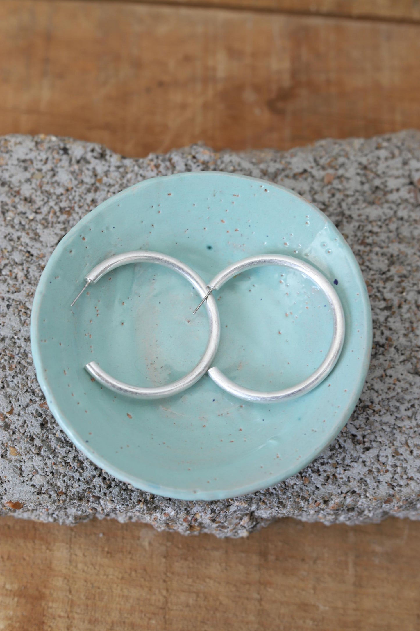 C49763 FASHION SILVER SMALL HOOP ER