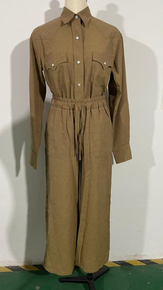 TH19 BROWN GREEN BEAN CHAMBRAY (7 Piece)