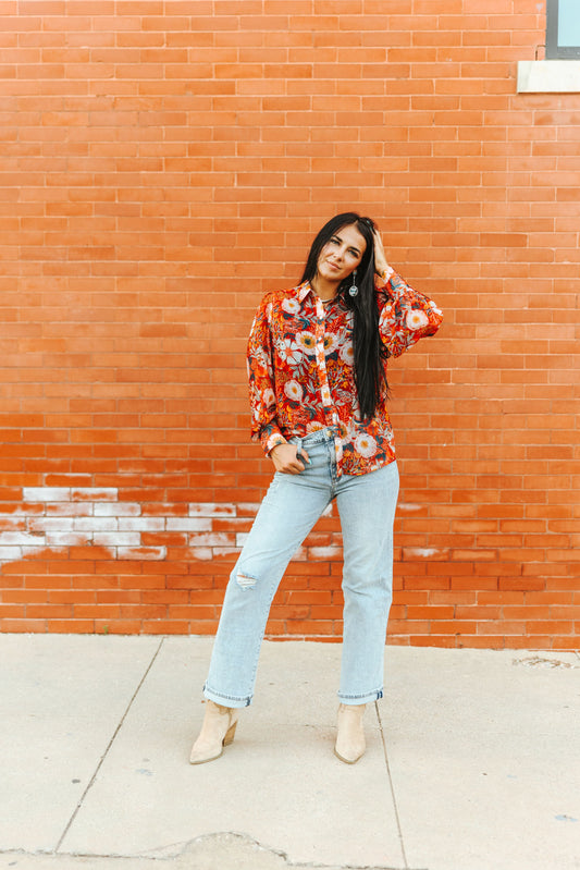 TH11 S239 RUST VINTAGE POPPIE BLOUSE (1 Piece)