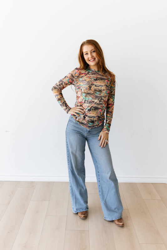 TH1221 PINK WESTERN COLLAGE MESH (7 PIECE)