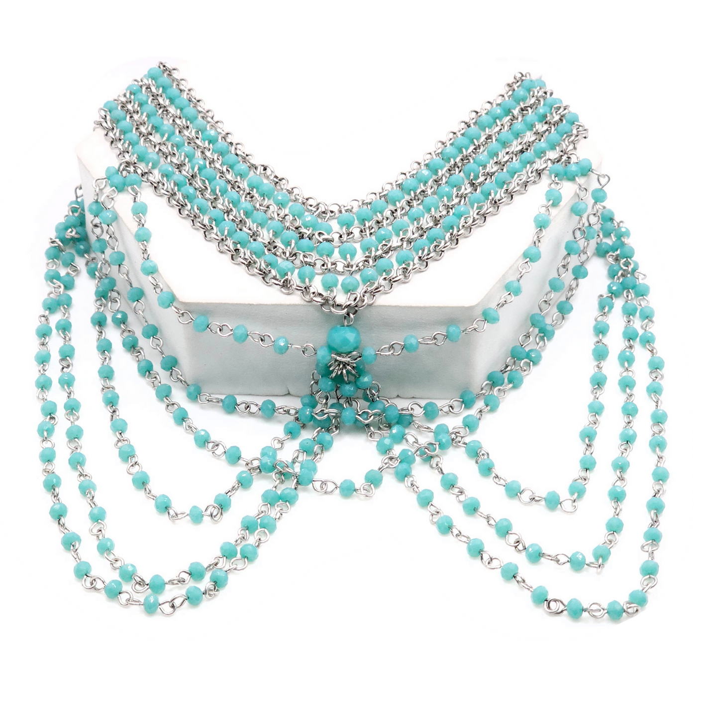 8020 LAYERED TURQ CHAIN NL