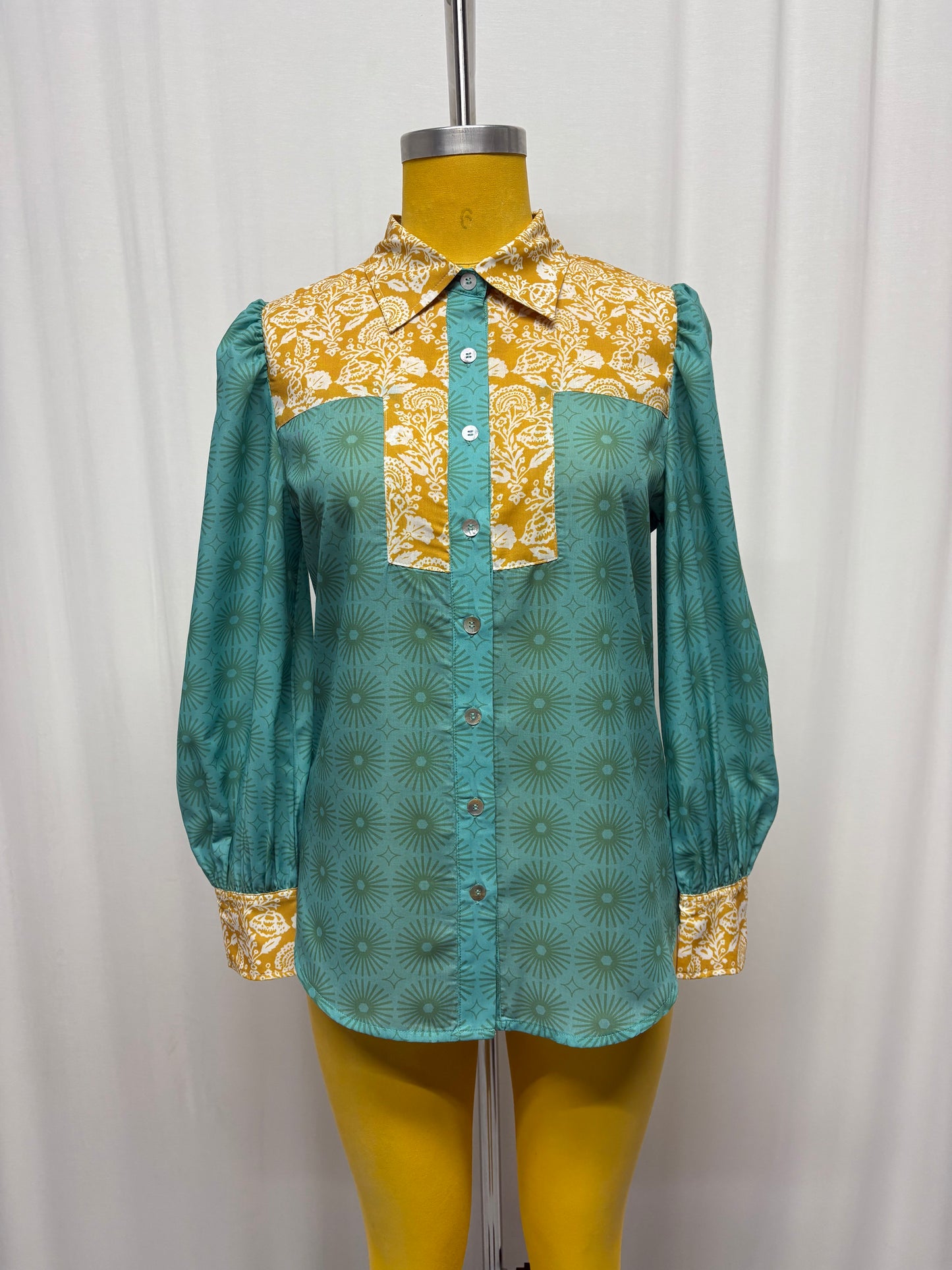 TH2600 TURQUOISE FLORAL TOP (7 Piece)