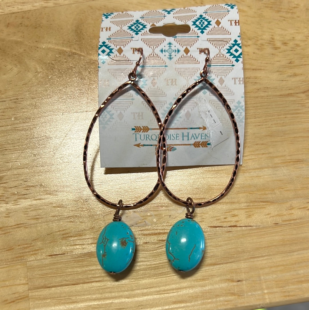 1731 E149 COOPER TEARDROP TURQ OVAL