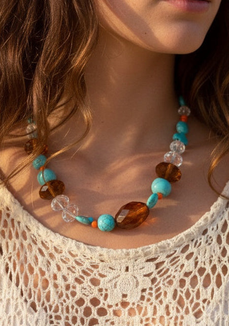 25265 N65 TURQ AND AMBER BEAD NL