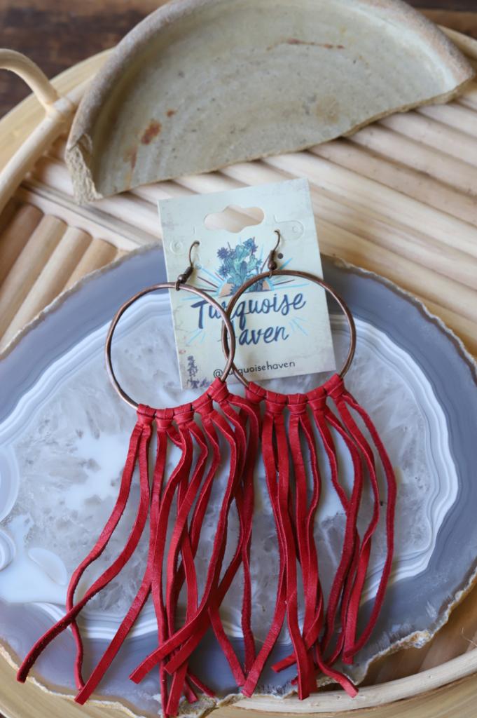 6211 LEATHER FRINGE EARRINGS