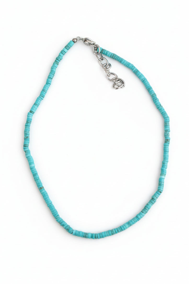 12348 N70 2MM HESHI BLUE TURQUOISE NECKLACE