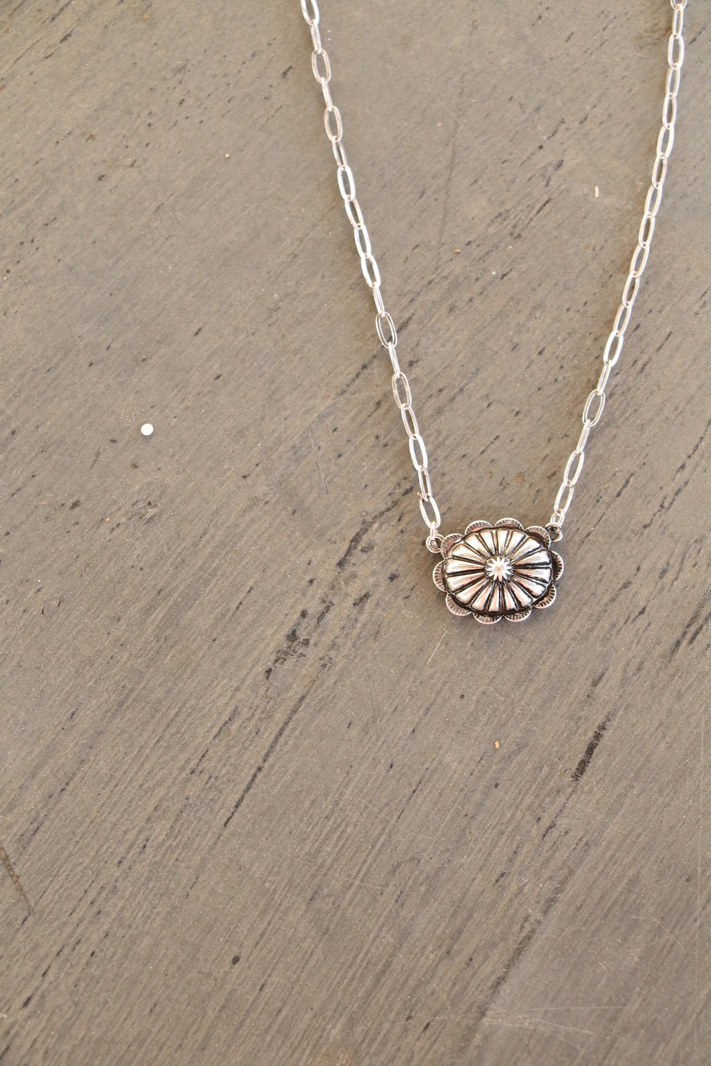 20023 T31 DAINTY CONCHO CHAIN NL- SILVER