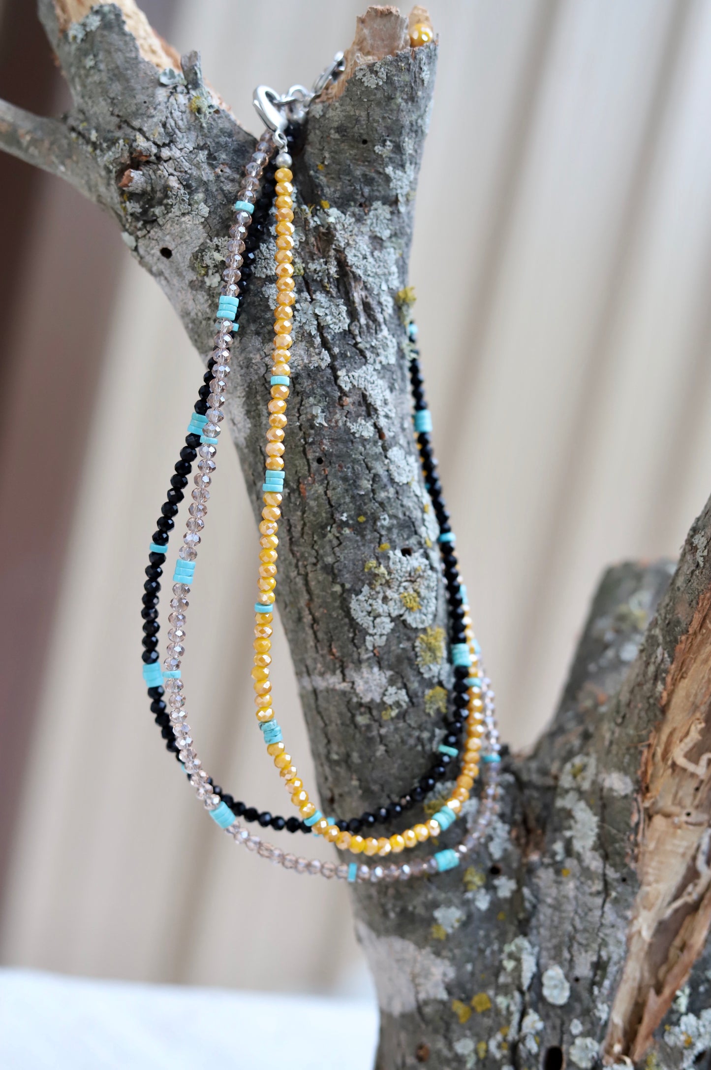 621500 R1 CHAM CRYSTAL TURQ CHOKER NECKALCE