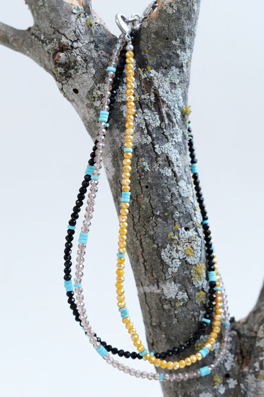 621500 R1 CHAM CRYSTAL TURQ CHOKER NECKALCE