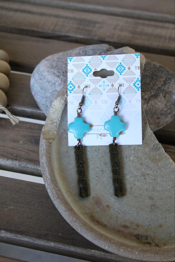 722113 R3-36 TURQ CROSS AND FAITH BAR ER