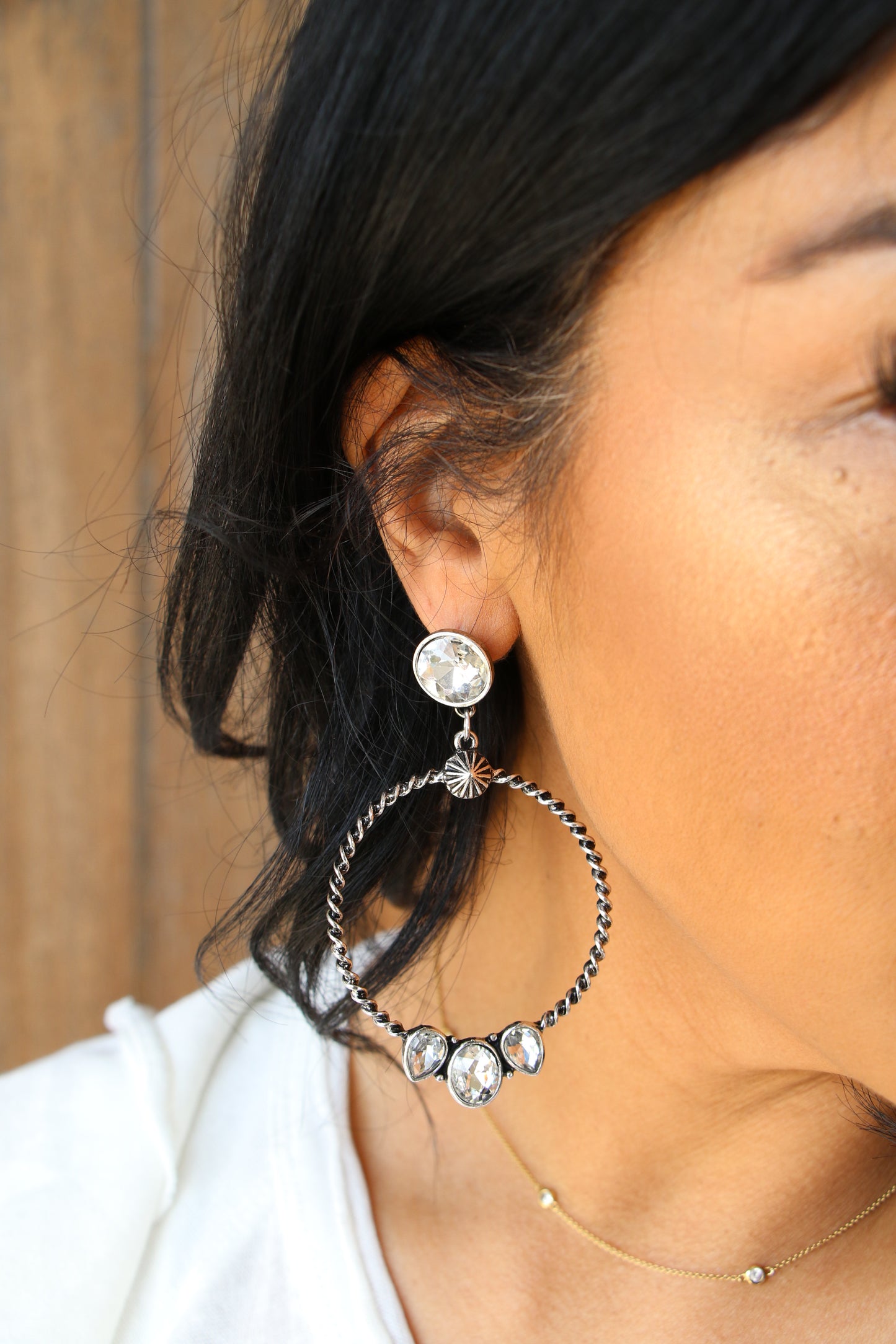 1787 T150 ROPED HOOP ER WITH CRYSTAL DETAIL